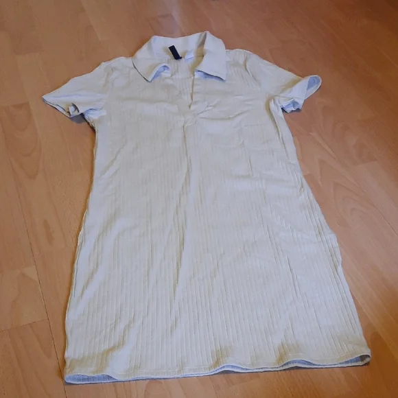 H&M Light Beige Collared Ribbed Dress - Picture 1 of 5